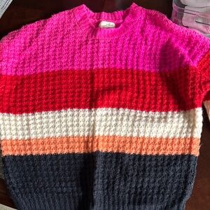 Universal Thread Pink and Red Striped Sweater